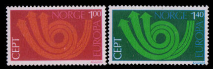 Norway 1973- Europa Post horn, Set Of 2, MNH, S.G. 698-699, Cat. £5.50