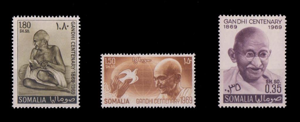 SOMALIA 1969- Mahatma Gandhi, Set Of 3, MNH